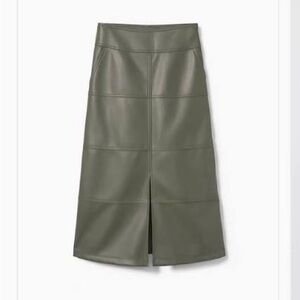 Cabi kick it skirt, faux leather, moss green, size 0